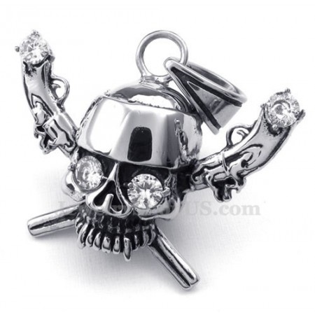 Pirate Titanium Skull Pendant Necklace (Free Chain)