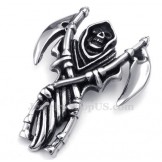 Titanium Grim Reaper Pendant Necklace (Free Chain)