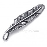 Titanium Feather Pendant Necklace (Free Chain)