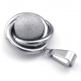 Titanium Silber Ball Pendant Necklace (Free Chain)