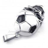 Titanium Football And Soccer Skull Pendant Necklace (Free Chain)
