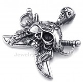 Titanium Skull Corsair Pendant Necklace (Free Chain)