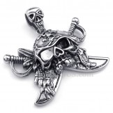 Titanium Skull Corsair Pendant Necklace (Free Chain)