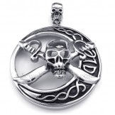 Titanium Pirate Skull Pendant Necklace (Free Chain)