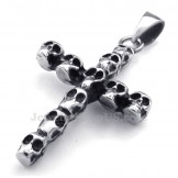 Titanium Skull Cross Pendant Necklace (Free Chain)