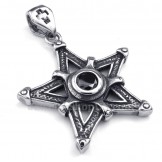 Black Zircon Titanium Star Pendant Necklace (Free Chain)