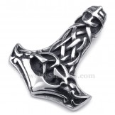 Skull Titanium Thor's Hammer Pendant Necklace (Free Chain)