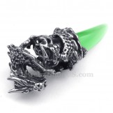 Green Titanium Dragon Tooth Pendant Necklace  (Free Chain)