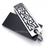 Titanium Black Stone Pendant Necklace (Free Chain)