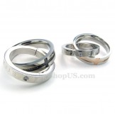Titanium Couples Interlocking Rings Pendant Necklace Love Gift (Free Chain)(One Pair)