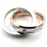 Titanium Couples Interlocking Circles Pendant Necklace (Free Chain)(One Pair)