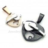 Titanium Double Hearts Pendant Necklace (Free Chain)