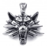 Titanium Wolf Pendant Necklace (Free Chain)