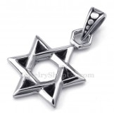 Titanium Lucky Star Of David Pendant Necklace (Free Chain)