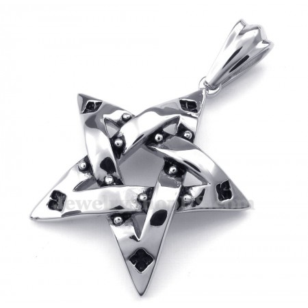 Titanium Spots Five-pointed Star Pendant Necklace (Free Chain)
