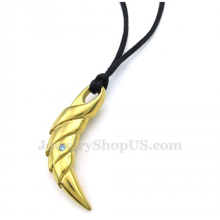 Gold Titanium Talon Pendant Necklace (Free Chain)