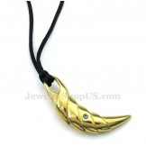 Gold Titanium Talon Pendant Necklace (Free Chain)