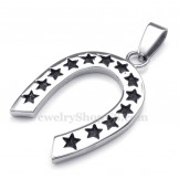 Titanium Horseshoe Pendant Necklace (Free Chain)