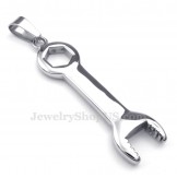 Titanium Wrench And Spanner Pendant Necklace (Free Chain)