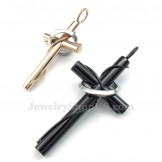 Titanium Cross Rings Couples Pendant Necklace (Free Chain)(One Pair)