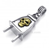 Skull Titanium Plug Pendant Necklace (Free Chain)