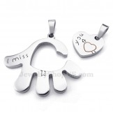 Couples Titanium Hand Pendant Necklace (Free Chain)(One Pair)