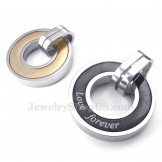 Titanium Circles Couples Pendant Necklace (Free Chain)(One Pair)