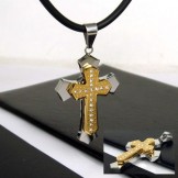 Exclusive Man Cross Titanium Steel Necklace-Free Chain
