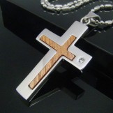 Cool Man Shining Cross Titanium Steel necklace -New-