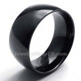10mm Black Titanium Smooth Ring