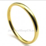 2mm Gold Titanium Smooth Ring