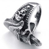 Titanium Knight Skull Ring
