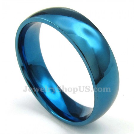 6mm Titanium Round Blue Ring