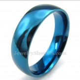 6mm Titanium Round Blue Ring