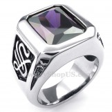 Titanium Ring with Purple Zircon
