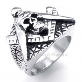 Titanium Masonic Skull Ring