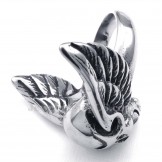 Titanium Skull Ring with Wings