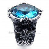 Blue Zircon Titanium Ring