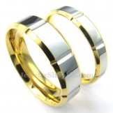 Fashion Silver Gold Titanium Ring (Women)