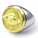 Gold Sun God Titanium Ring