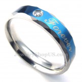 " Forever Love" Blue Titanium Couple Ring (Mens)