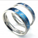 " Forever Love" Blue Titanium Couple Ring (Mens)