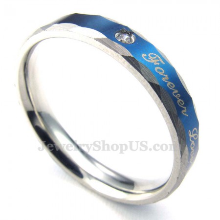 " Forever Love" Blue Titanium Couple Ring (Women)