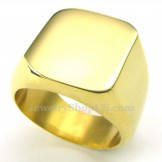 Mens Gold Titanium Smooth Ring