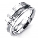 Titanium Lovers Ring with White Rhinestone