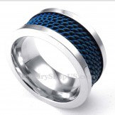 Blue Wire Titanium Ring