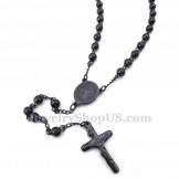 Black Color Titanium Jesus Pendant Necklace
