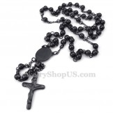 Black Color Titanium Jesus Pendant Necklace