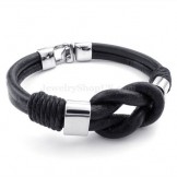 New Titanium Black Leather Bracelets