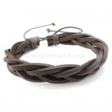 This Year Hot Sale Coffee Color Hand Woven Leather Bracelets